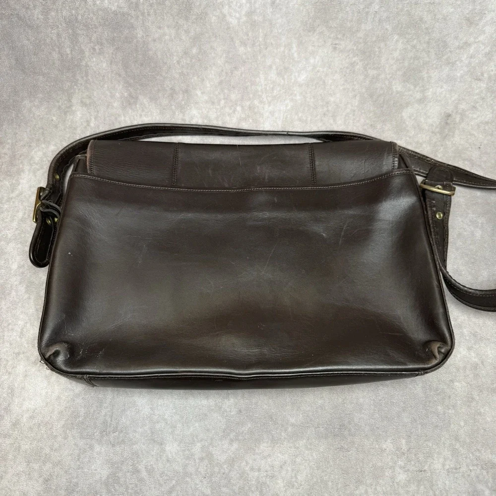 COACH 30310 Brown Leather Men's Briefcase Messenger Bag Shoulder Strap